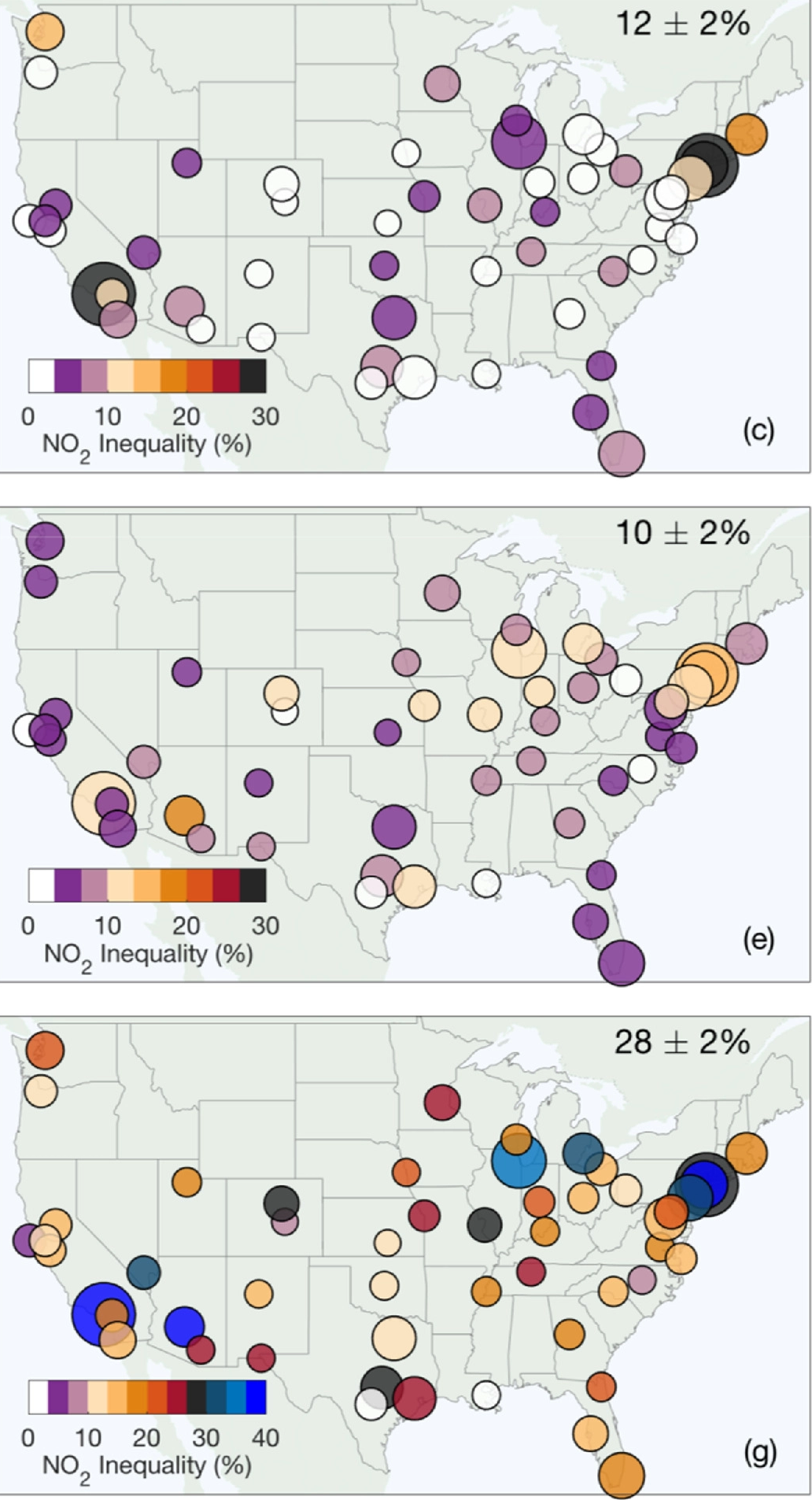 Space-based observational constraints on NO₂ air pollution inequality from diesel traffic in major U.S. cities Space-based observational constraints on NO₂ air pollution inequality from diesel traffic in major U.S. cities